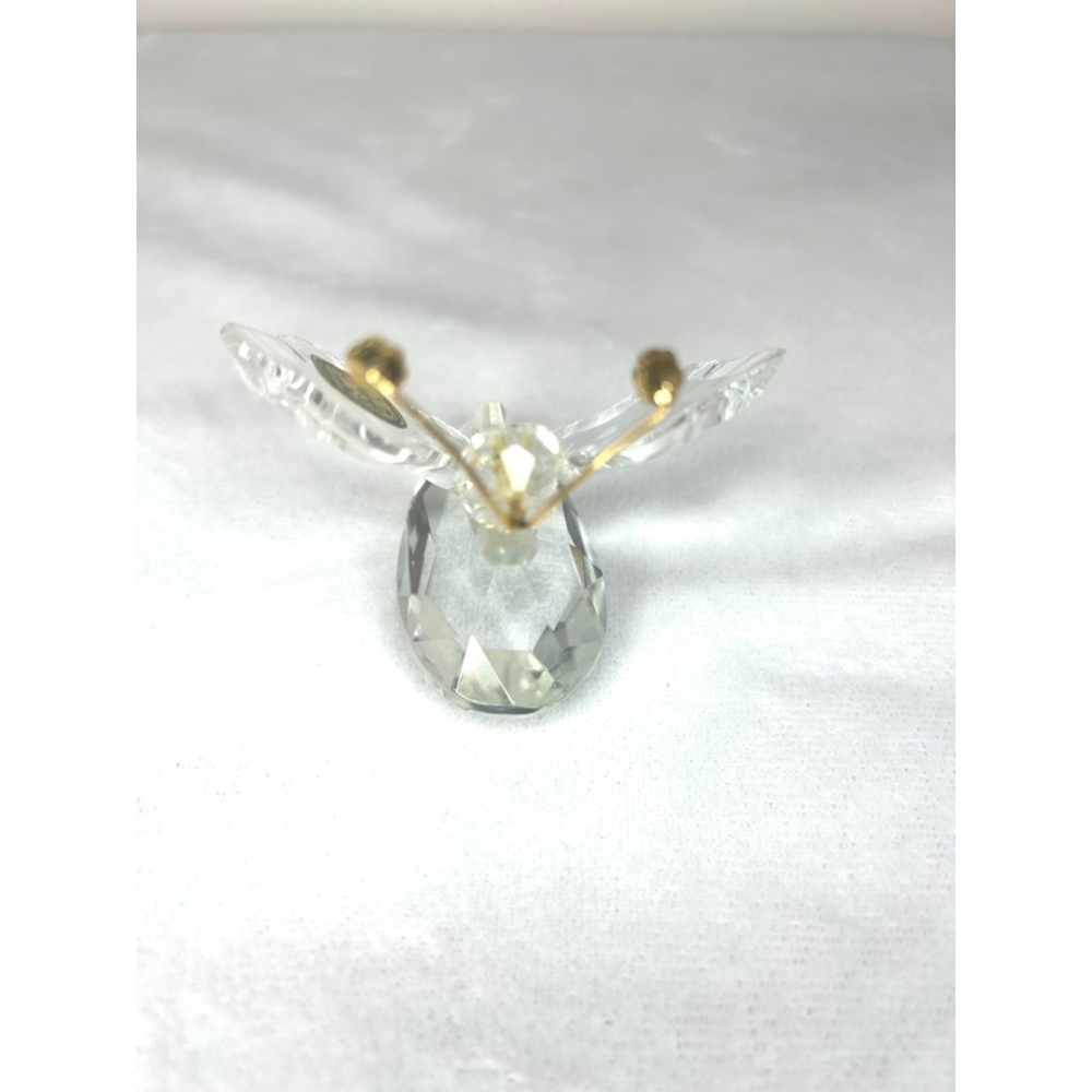 Bohemia Crystal Figurine Butterfly Clear Gold